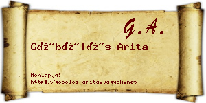 Göbölös Arita névjegykártya